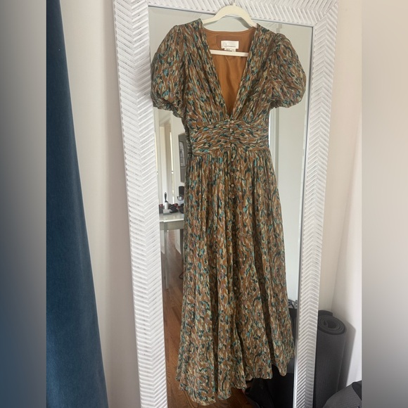 Anthropologie Katerina Lurex Button-Front Midi Dress - Picture 4 of 5